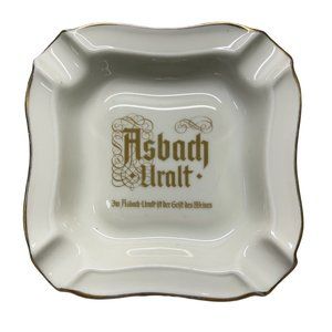 Asbach Uralt Vintage Square Ashtray German Brandy Advertising Man Cave 1960s